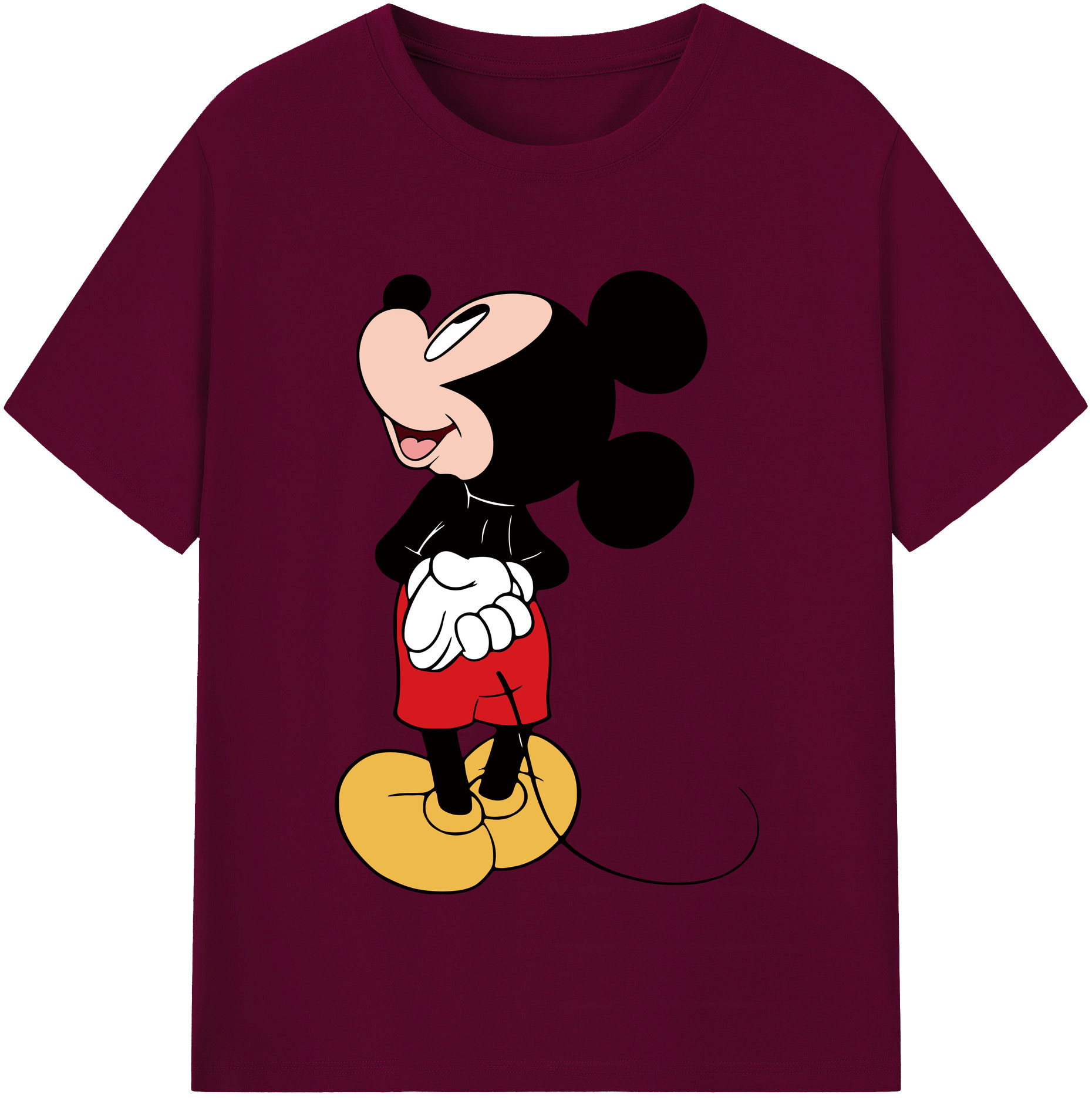 （画像用） ミッキーマウス Mickey Mouse レディースカジュアルプリントTシャツ（綿100％）
